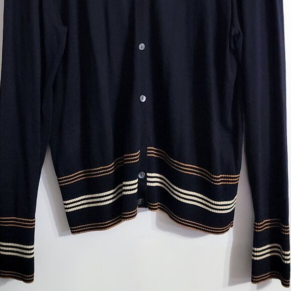 Anne Klein Womens Button Up Cardigan Sweater Size XL Black Office Corporate Goth - Picture 4 of 10